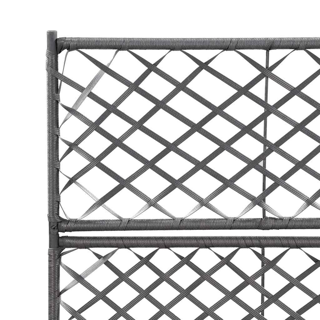 Enrejado Y Arriate 2 Macetas Ratán Sintético Negro 58x30x107 Cm_4