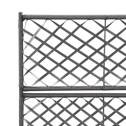 Enrejado Y Arriate 2 Macetas Ratán Sintético Negro 58x30x107 Cm_4