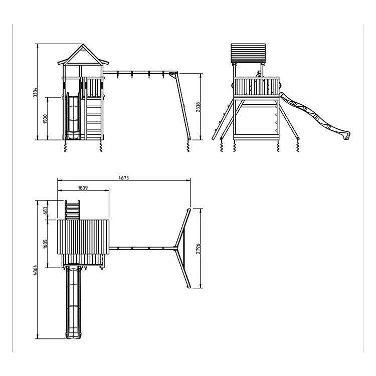 Parque Infantil Masgames Pagoda Xl Con Columpio Doble._4