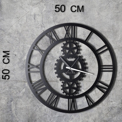 Reloj De Pared Metal Engranajes 50x50_1