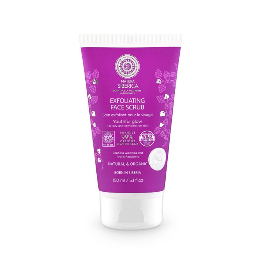 Natura Sibérica Peeling Facial Esfoliante para Pele Oleosa/Mista, Brilho Jovem, 150 ml