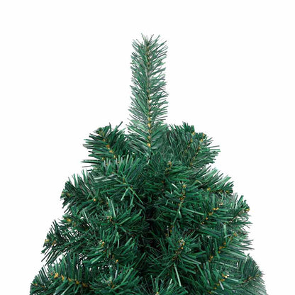 Vidaxl Medio Árbol De Navidad Con Luces Y Bolas Verde 150 Cm_4