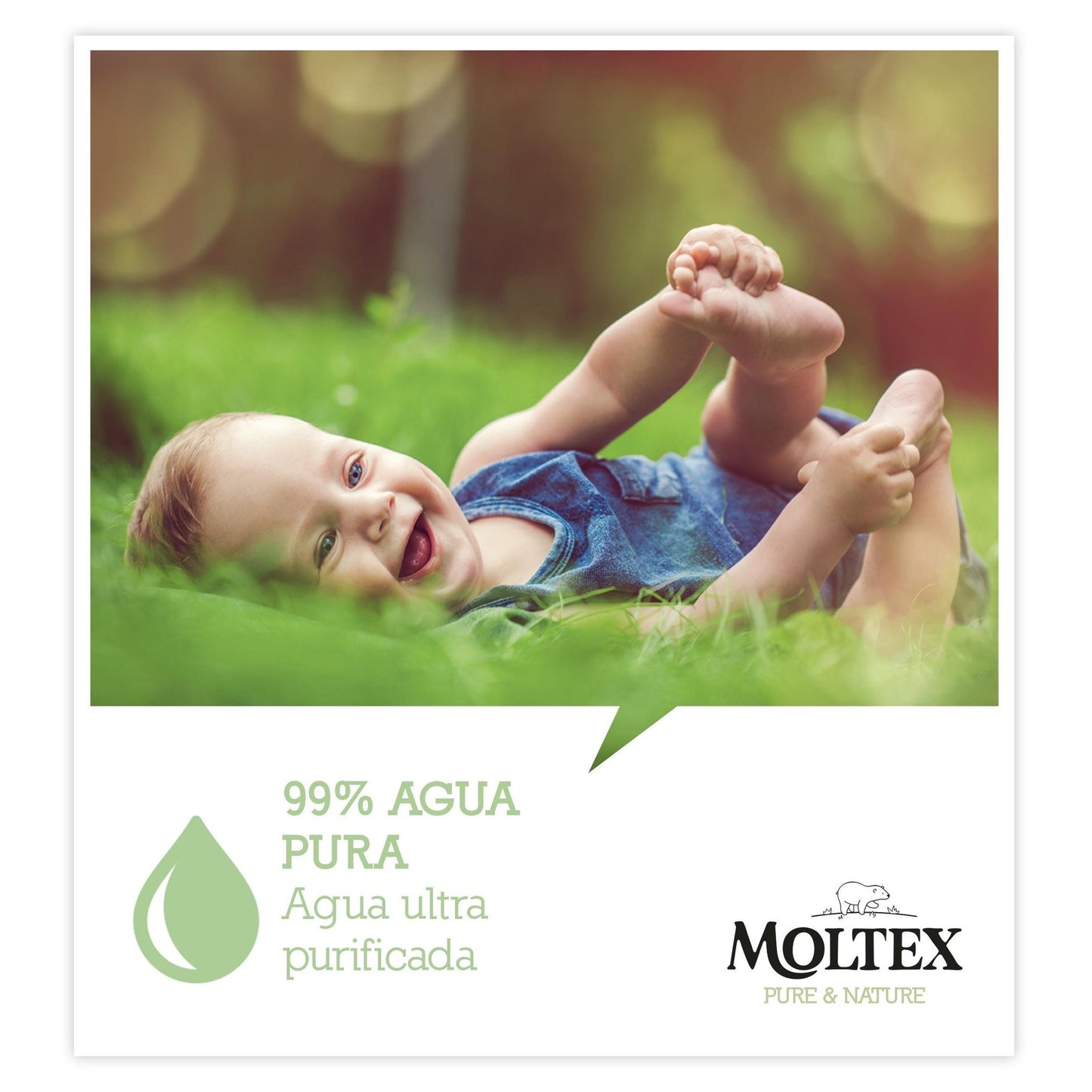 Pack de 6 toalhetes Moltex Pure &amp; Nature 60 unidades