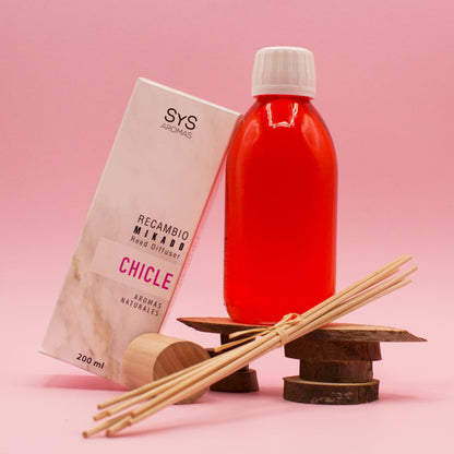 Recambio Mikado Chicle 200 ml con Varillas | Aroma Dulce y Divertido | Refill Difusor | Larga Duración_4