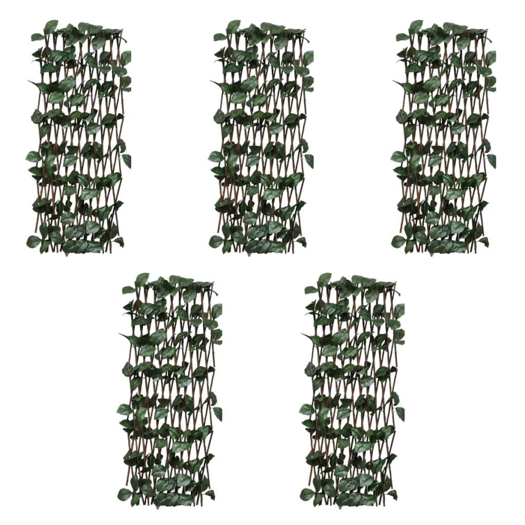 Valla Enrejada De Sauce 5 Piezas Hojas Artificiales 180x90 Cm / Vetonek_5