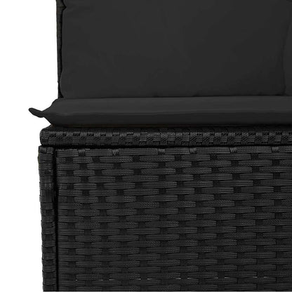 Set De Sofás De Jardín 7 Pzas Con Cojines Ratán Sintético Negro / Vetonek_5