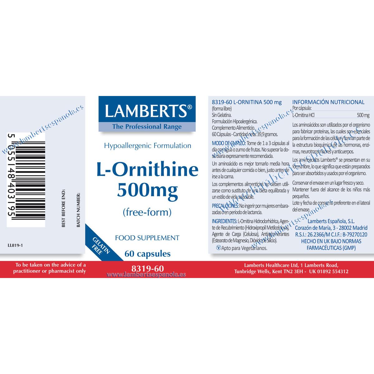 L-Ornitina 500 mg
