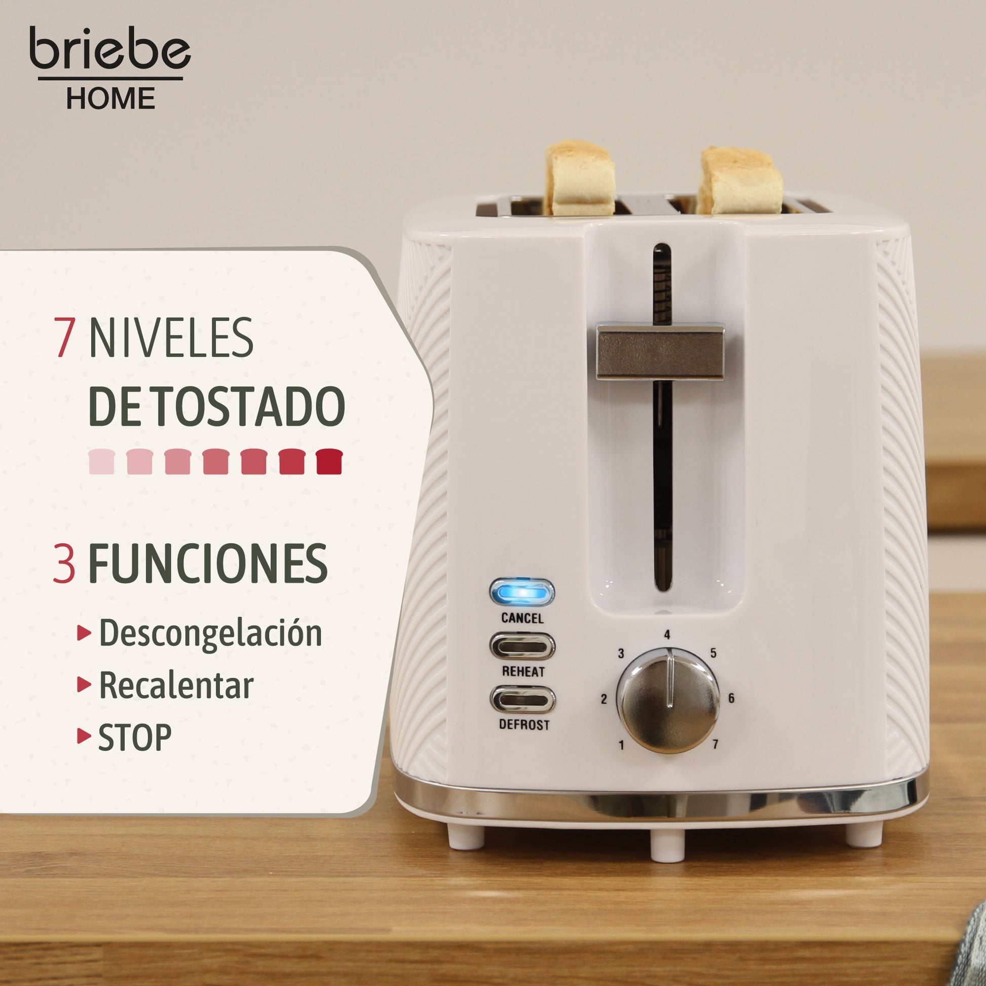 Briebe Elegance Set Tostador Pan Ranura Ancha 2 Rebanadas, Hervidor Agua Eléctrico 1,7l Cafetera 1,25l,skt1178wht,blanco_4