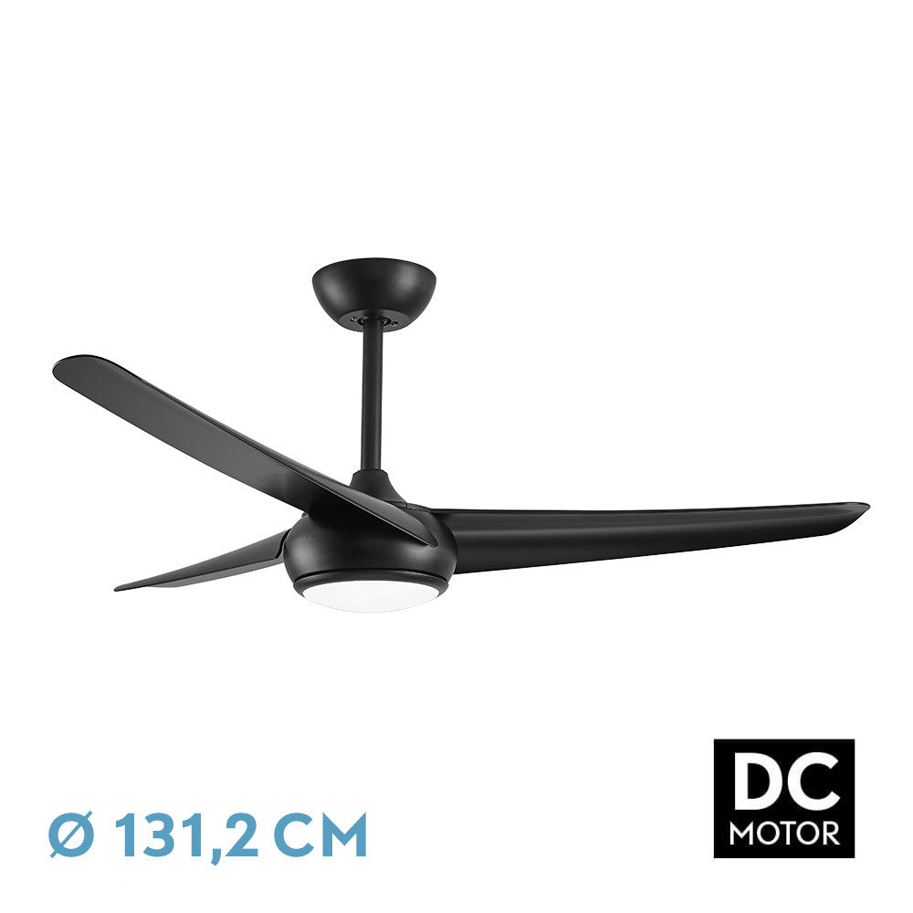 Ventilador Dc Patras 24w Negro 3aspas 6vel 3colores 131,2d 2424lm Remoto,memoria,temporizador_0