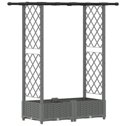Cama Elevada Con Trellis Y Techo Gris Claro 122,5 X 40 X 121 Cm_0