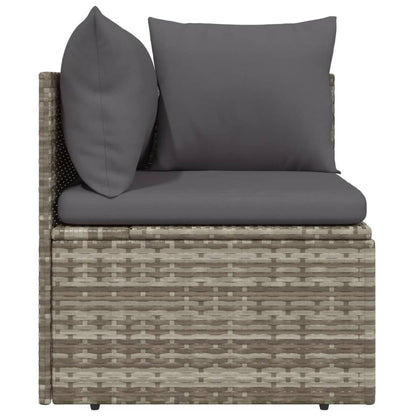Vidaxl Sofá De Esquina De Jardín Con Cojín Ratán Pe Gris 57x57x56 Cm_4