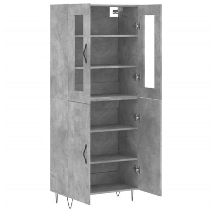 Aparador Alto Madera Contrachapada Gris Hormigón 69,5x34x180 Cm_3