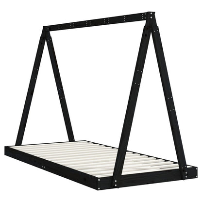 Vidaxl Estructura De Cama Para Niños Madera De Pino Negro 90x190 Cm_5
