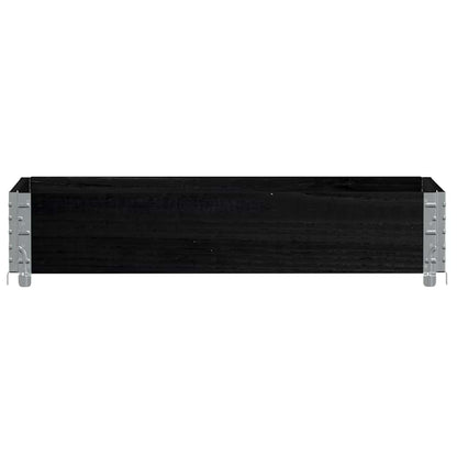Jardinera De Madera Maciza De Pino Negro 100x50 Cm_2