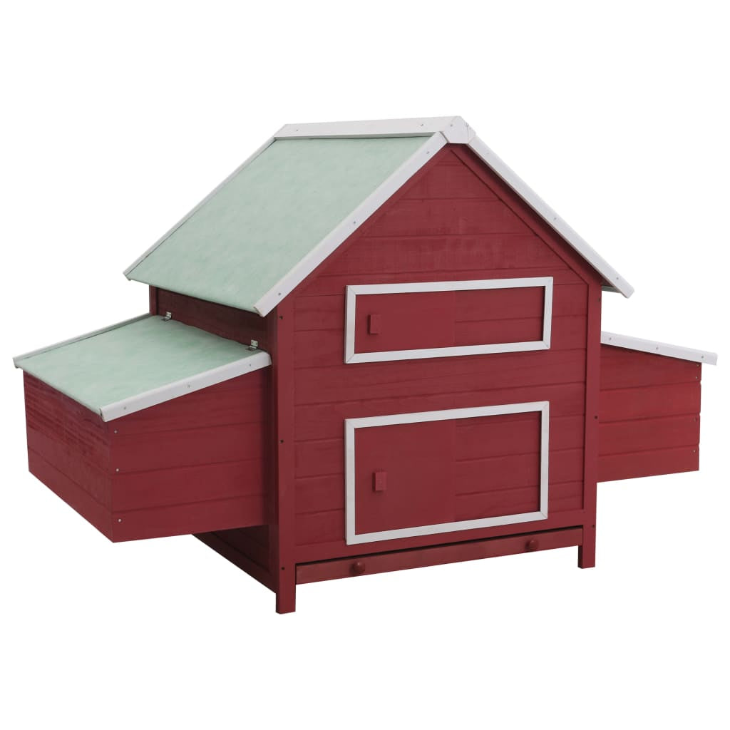 Vidaxl Gallinero De Madera Rojo 157x97x110 Cm_0