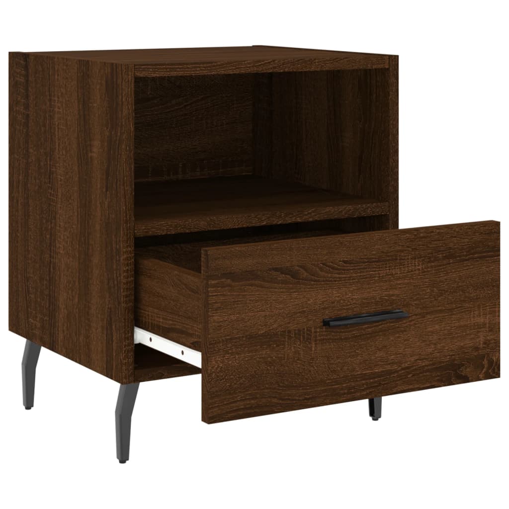 Mesita Noche 2 Uds Madera Ingeniería Marrón Roble 40x35x47,5 Cm_3
