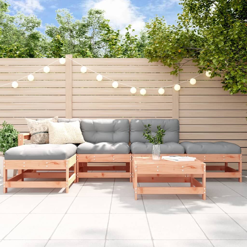 Vidaxl Juego De Muebles De Jardín 6 Pzas Madera Maciza Abeto Douglas_1
