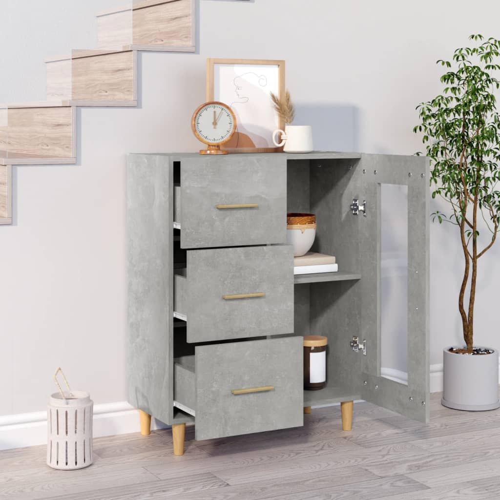 Aparador De Madera De Ingeniería Gris Hormigón 69,5x34x90 Cm / Vetonek_5