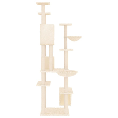 Rascador Para Gatos Con Postes De Sisal Crema 191 Cm_3
