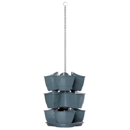 Jardín Vertical Colgante Coubi Herbal 9l., Dimensiones (mm) 295x295x880, Color Grafito_0