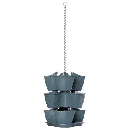 Jardín Vertical Colgante Coubi Herbal 9l., Dimensiones (mm) 295x295x880, Color Grafito_0