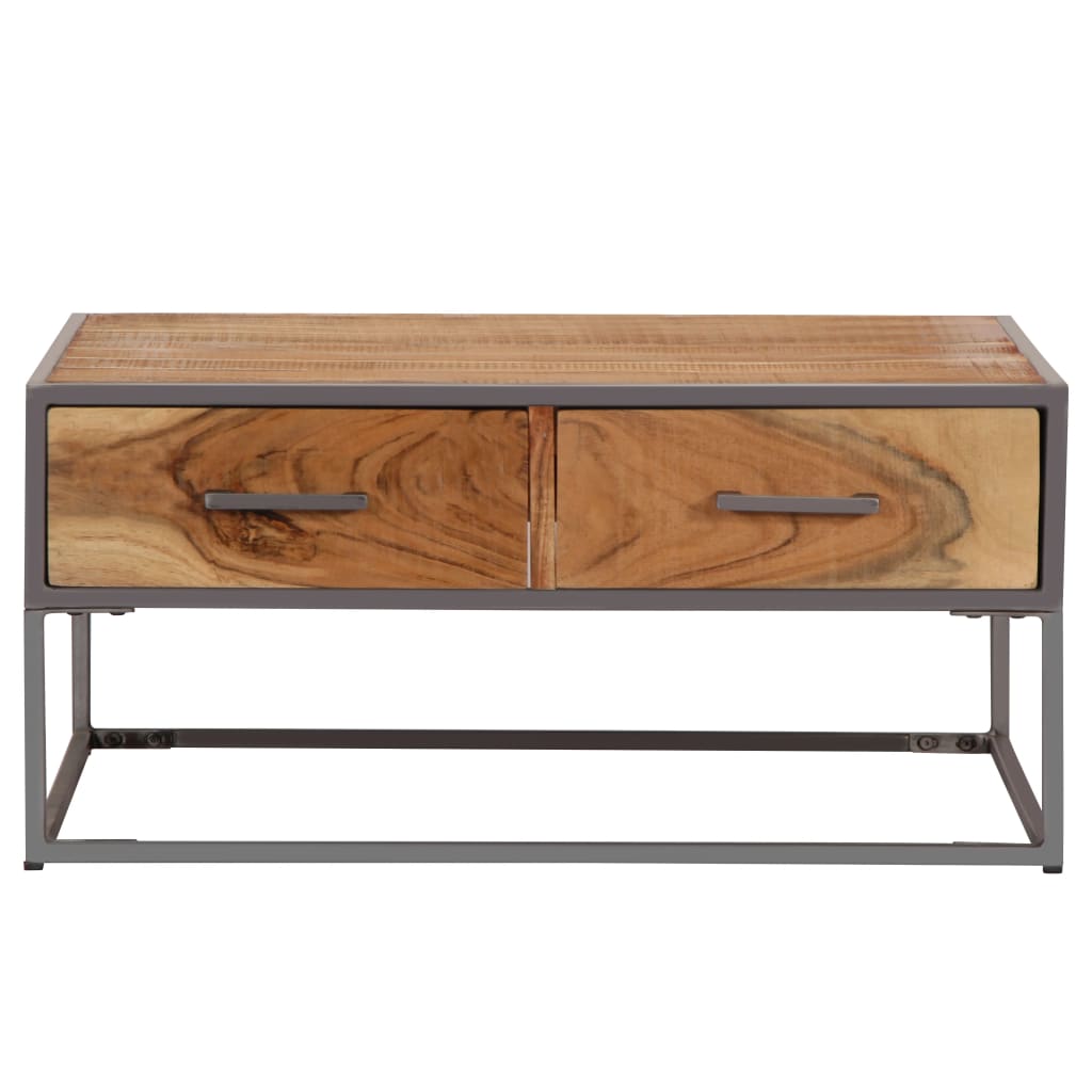 Mesa De Centro De Madera Maciza De Acacia 75x75x35 Cm_0