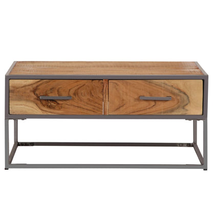 Mesa De Centro De Madera Maciza De Acacia 75x75x35 Cm_0