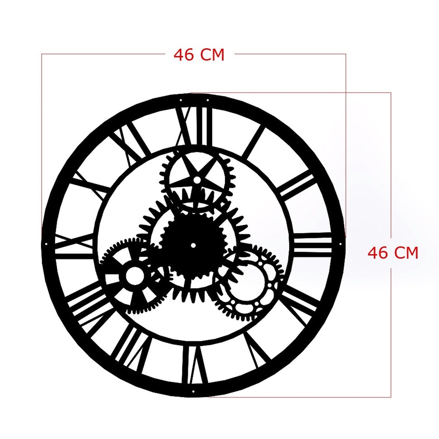 Reloj De Pared Circular Metal Estilo Engranajes_1