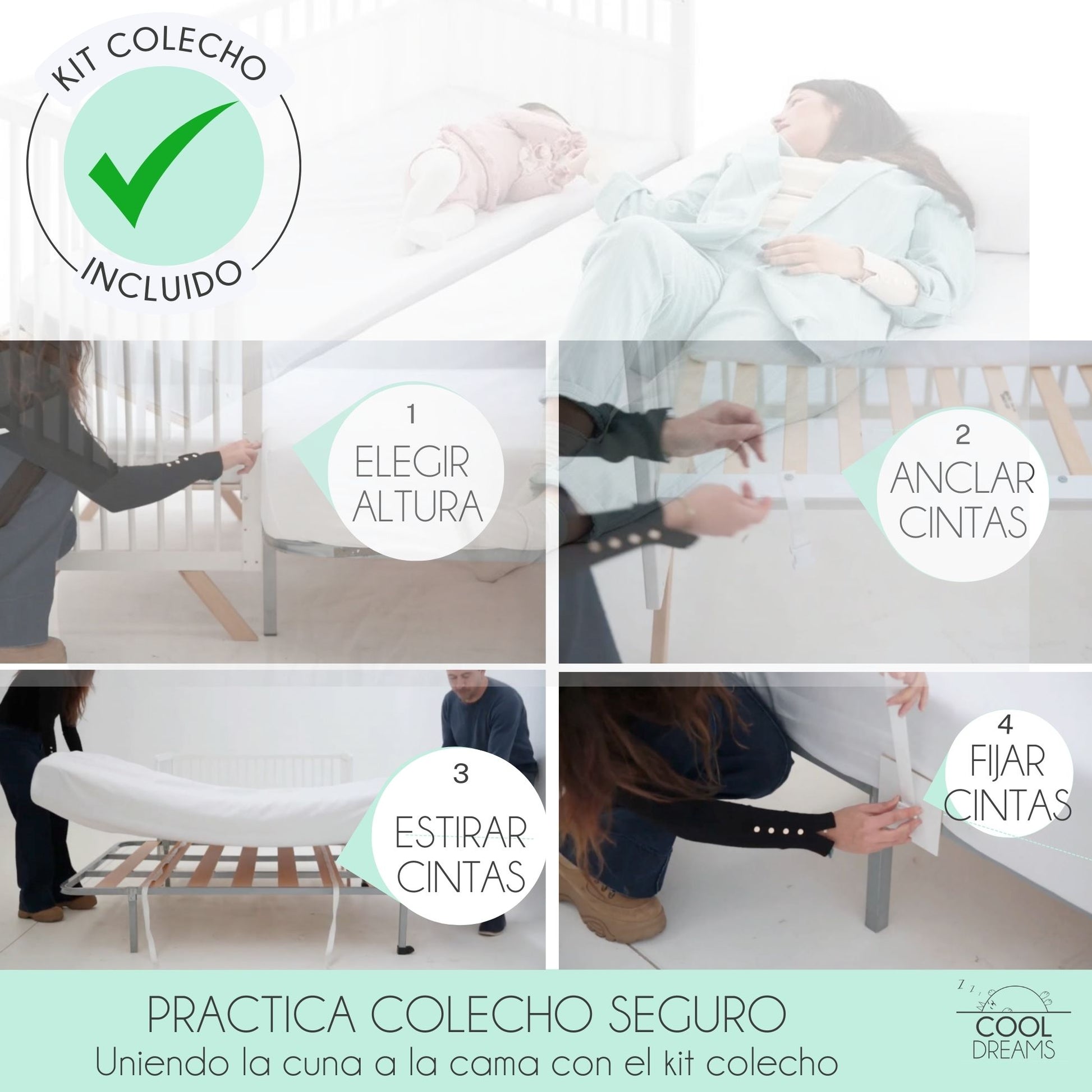 Cuna Colecho De Bebé Laponia Color Natural 120x60 Cm Madera De Haya, 3 Alturas De Somier Y 4 Ruedas Con Freno_1