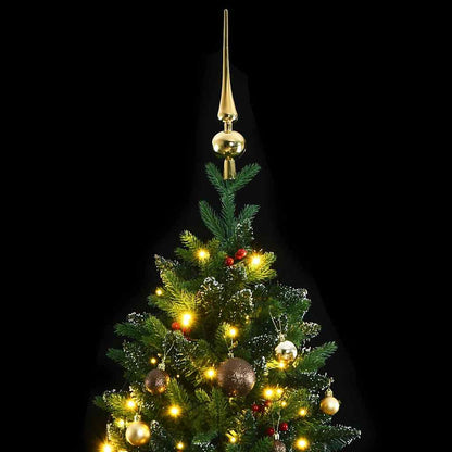 Vidaxl Árbol Navidad Artificial Con Bisagras 150 Led Y Bolas 120 Cm_1