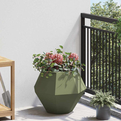 Jardinera 2 Uds. Verde Oliva 50 X 50 X 40 Cm Acero_3