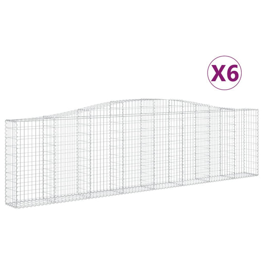 Cestas De Gaviones 6 Uds Forma De Arco Hierro 400x30x100/120 Cm_0
