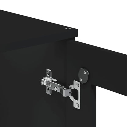 Aparador Alto Viken Madera Maciza De Pino Negro 80x40x200 Cm / Vetonek_5
