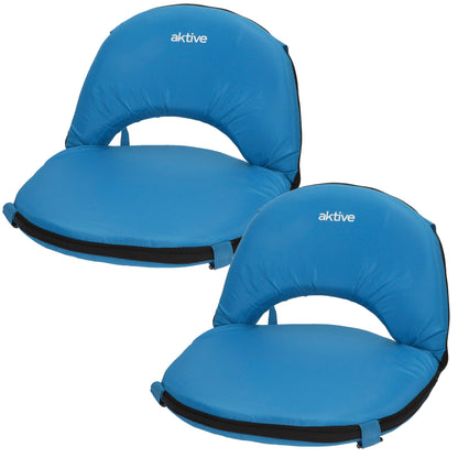 Aktive Pack 2 Asientos Plegables 64x24x5,5 Cm Azul Con Respaldo Ajustable_0