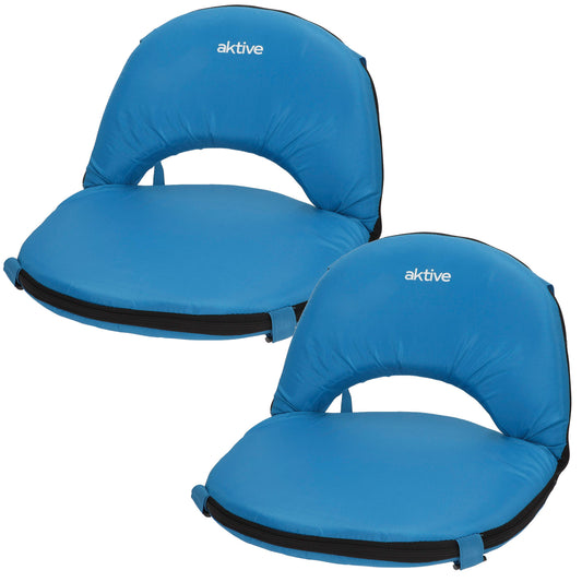 Aktive Pack 2 Asientos Plegables 64x24x5,5 Cm Azul Con Respaldo Ajustable_0