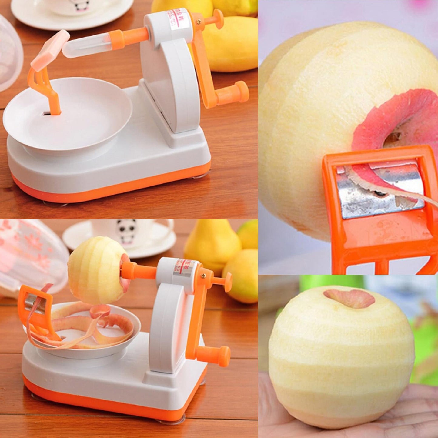 Pelador De Fruta De Plástico Abs Color Naranja Y Blanco_4