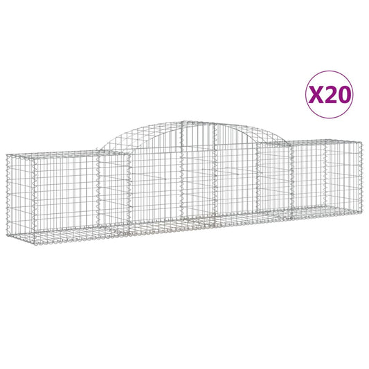 Cestas De Gaviones 20 Uds Forma De Arco Hierro 300x50x60/80 Cm_0