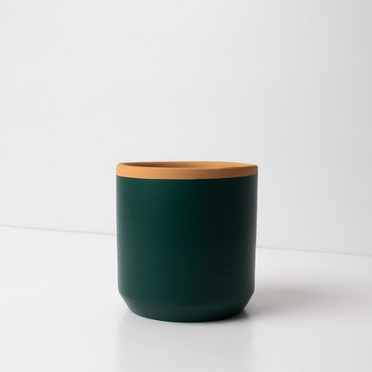 Macetero De Terracota Verde Helecho 13 Cm | Hecho A Mano Por Artesanos | Maceta Decorativa Para Plantas Interior_0