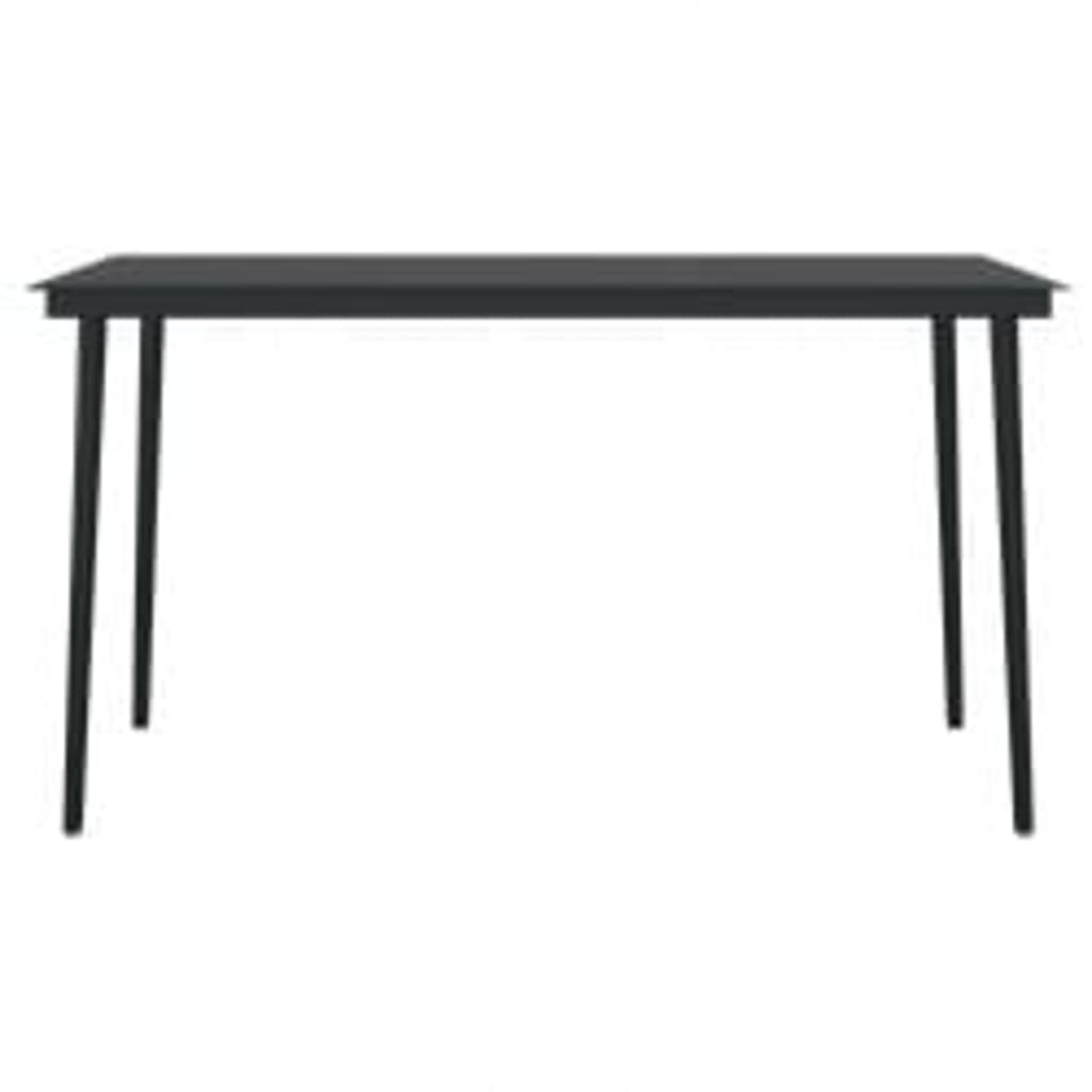 Juego De Comedor De Jardín 7 Piezas Con Cojines Negro / Vetonek_3