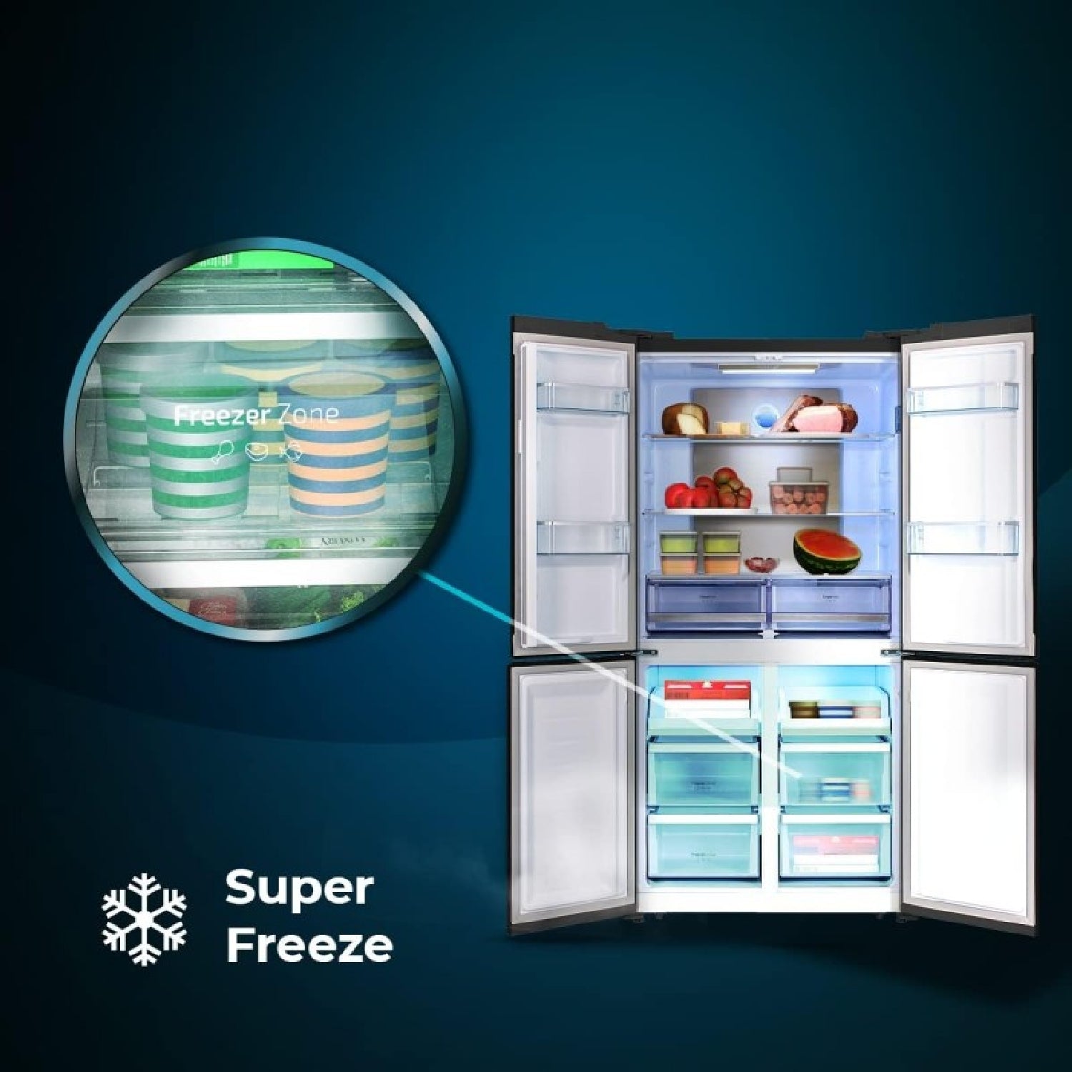 Cecotec Frigorífico 4 Puertas Bolero Coolmarket 4d 490 Glass E_1