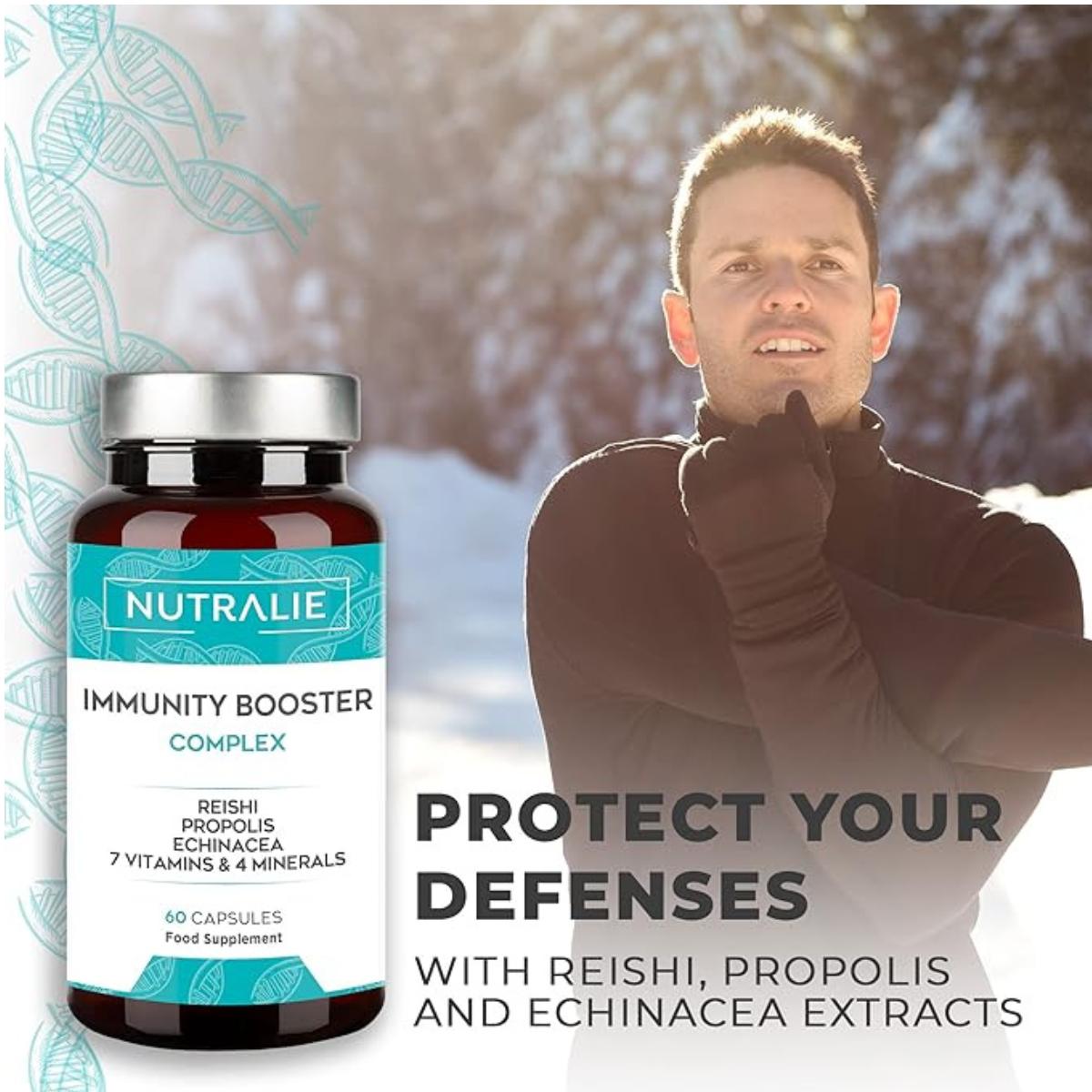 Nutralie Immune Defenses com Reishi + Própolis + Equinácea 60 cápsulas