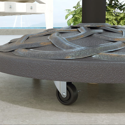 Outsunny Base De Sombrilla Peso 25 Kg Con 4 Ruedas Ø52x38 Cm Bronce_4