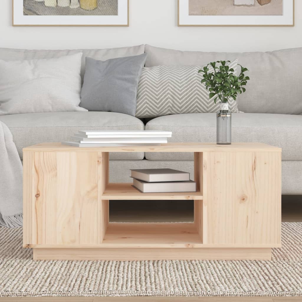 Mesa De Centro De Madera Maciza De Pino 90x49x40,5 Cm_1