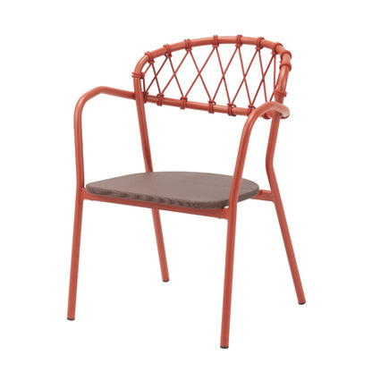Silla De Exterior Esso Beige Y Naranja - Aluminio Ligero Y Resistente 60x80x105cm - Well Home_0