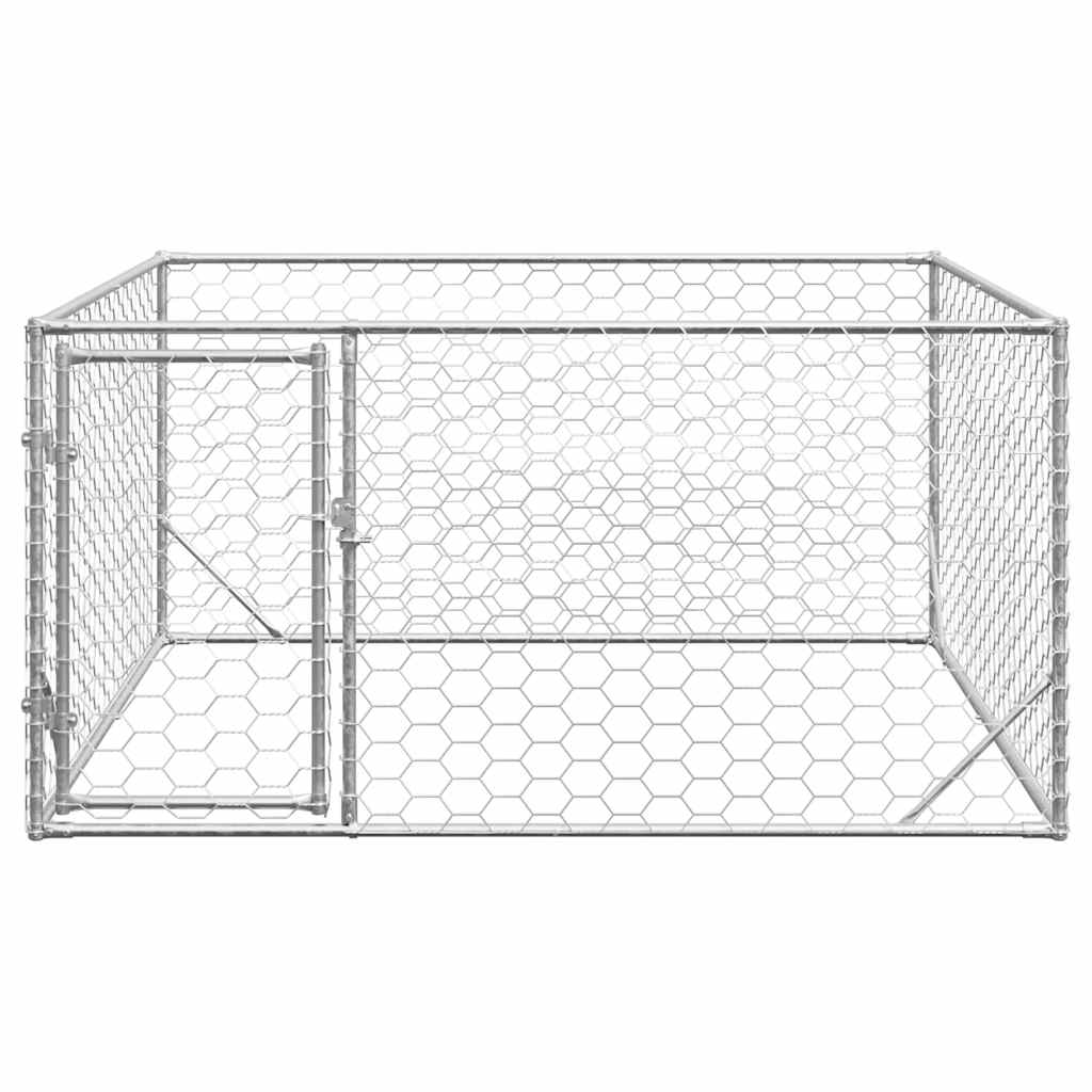 Caseta Para Perros De Exterior Con Puerta 2x2x1 M De Acero Galvanizado_2