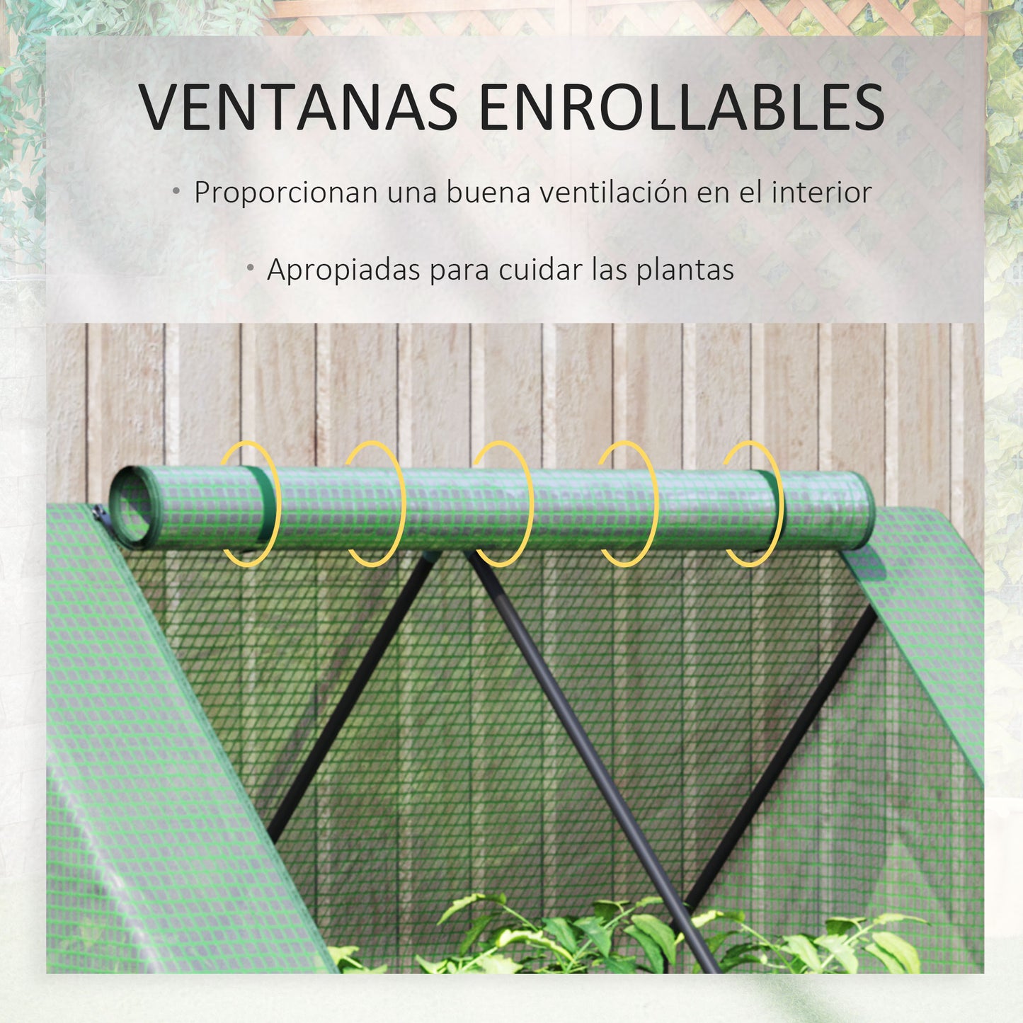 Outsunny Invernadero Jardín 127x95x92 Cm Con Arriate De Acero Cubierta Pe Verde_3