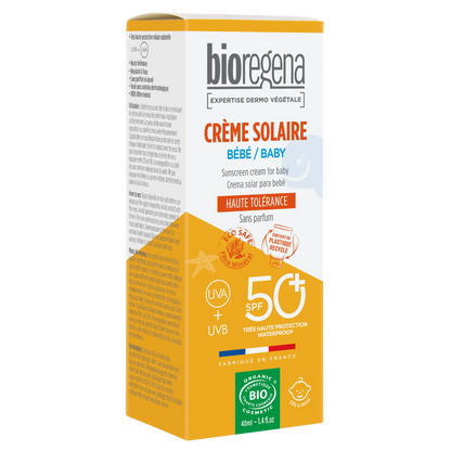 Protetor Solar para Bebé FPS 50+ Hipoalergénico Bioregena 40 ml