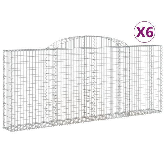 Cestas De Gaviones 6 Uds Forma De Arco Hierro 300x30x120/140 Cm_0