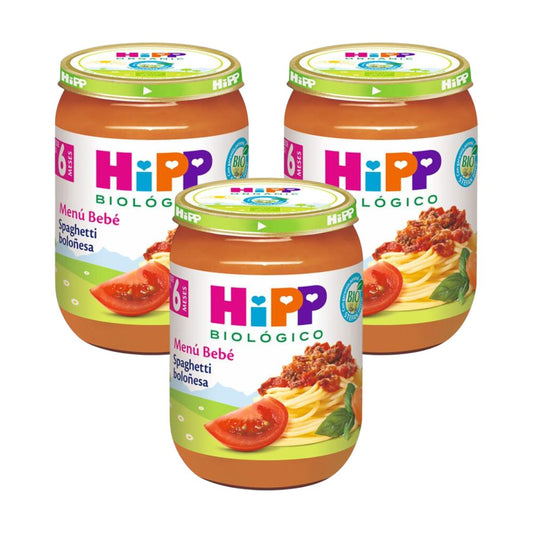 Embalagem x 3 Pote de esparguete à bolonhesa biológico +6 meses HiPP 190 g