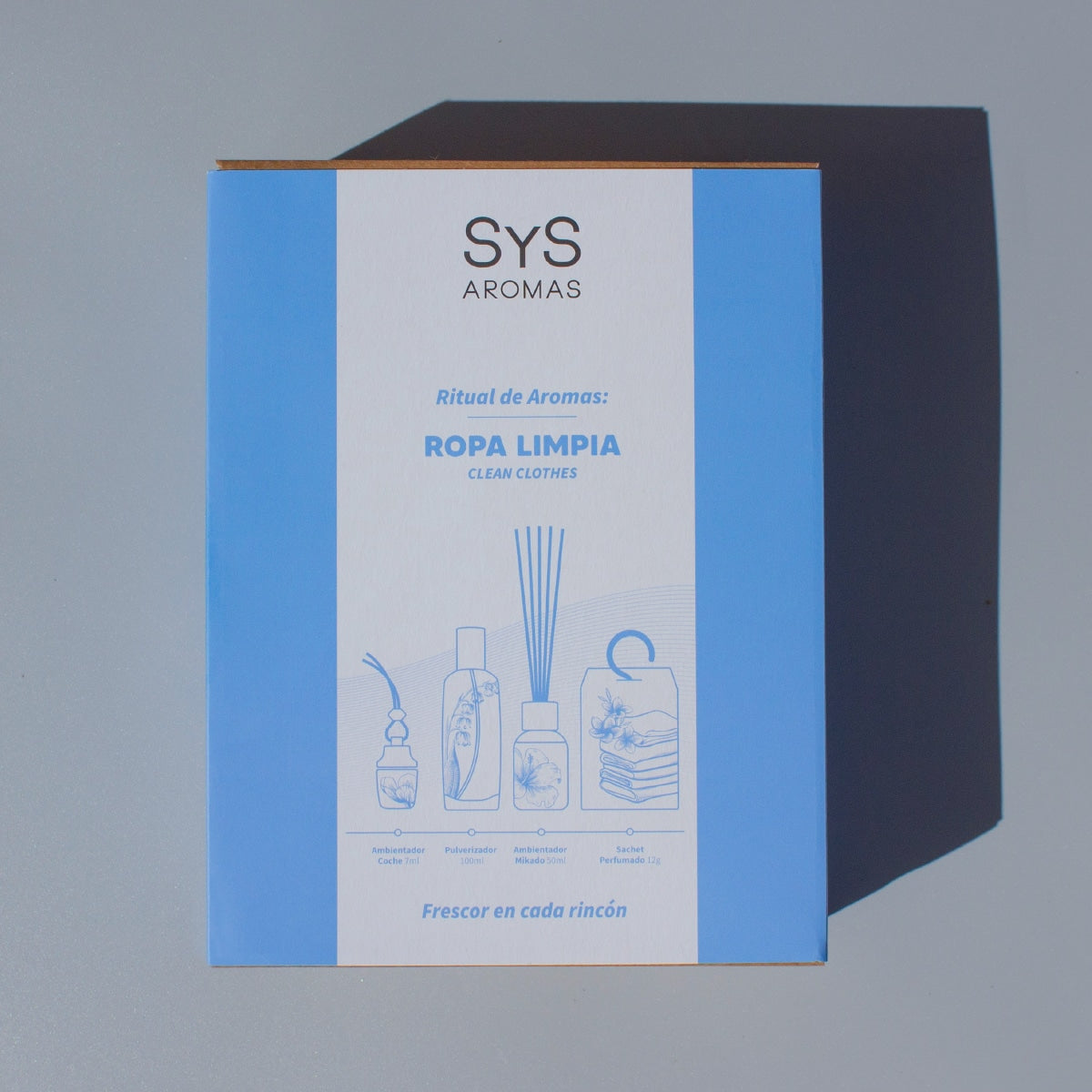 Pack Ropa Limpia SYS Aromas | Mikado 50ml + Spray 100ml + Coche 7ml + Sachet | Aroma Fresco y Límpio | Hecho en España_1